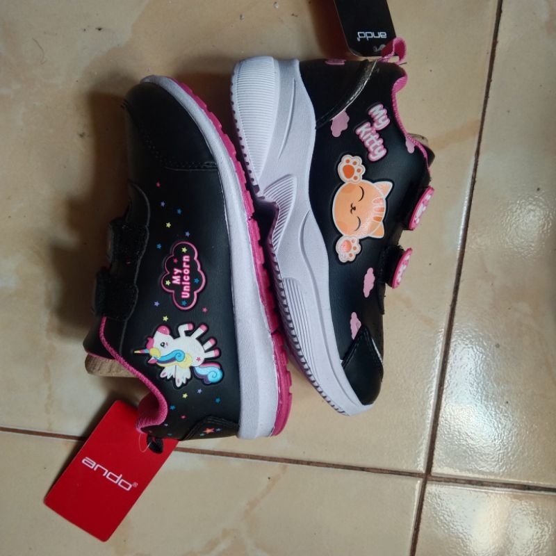 Sepatu sekolah anak perempuan cantik ando sneaker karakter minicorn Elina25-32  PAUD TK SD