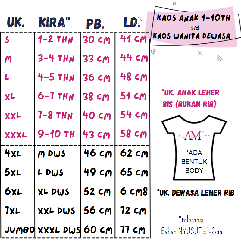 Baju Kaos Anak Cewek 3-12 tahun sampai Dewasa Jumbo &quot;ANYA&amp;BEAR&quot;