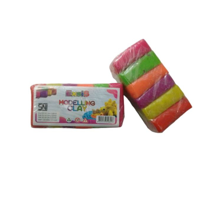 (PCS) PLASTISIN / MALAM 6 WARNA TANGGUNG