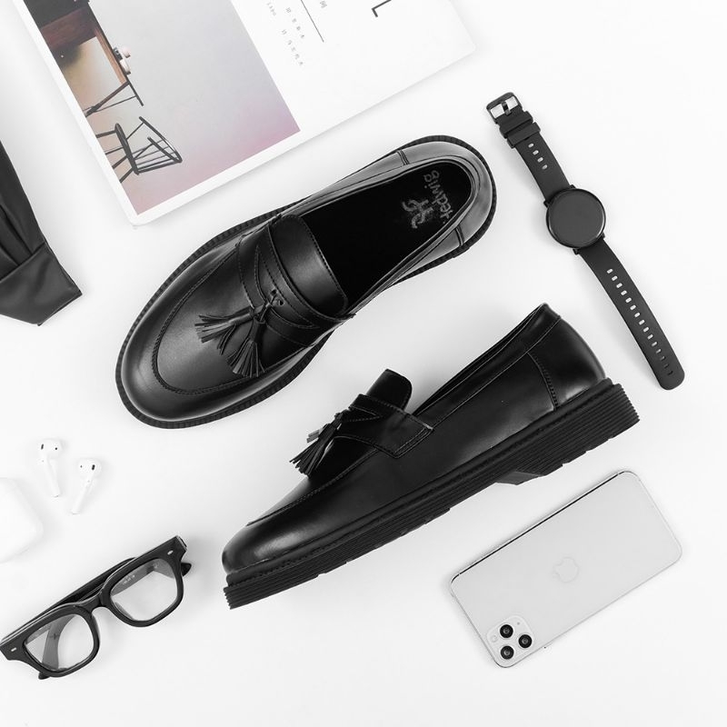 hemat union prabu sepatu formal pantofel pria casual loafers hitam tali kerja kantor kuliah fashion