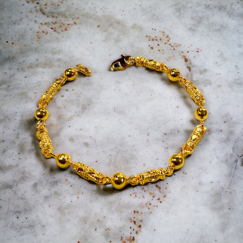 gelang tangan wanita warna 24 karat//gelang wanita//perhiasan lapis emas