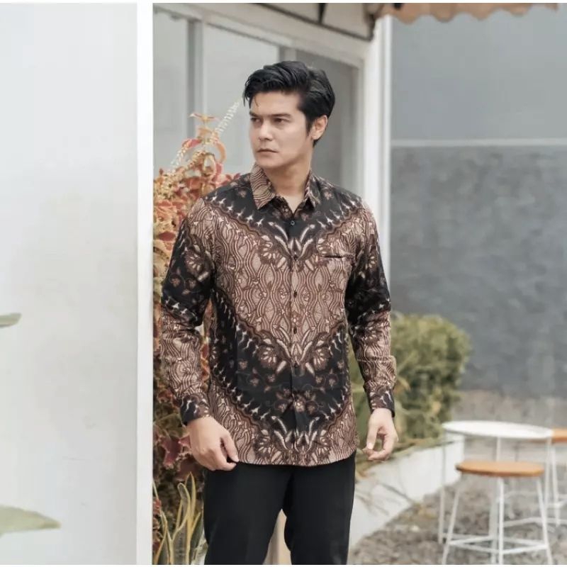 KEMEJA BATIK PRIA LENGAN PANJANG SIZE M L XL XXL  BSWART BatiK HRB026 TERLARIS