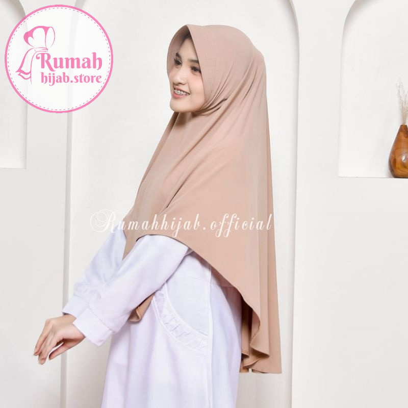 Jilbab Bergo Hamidah Jersey Ped Jumbo L | Hijab Instan | Kerudung Sar'i Muslimah