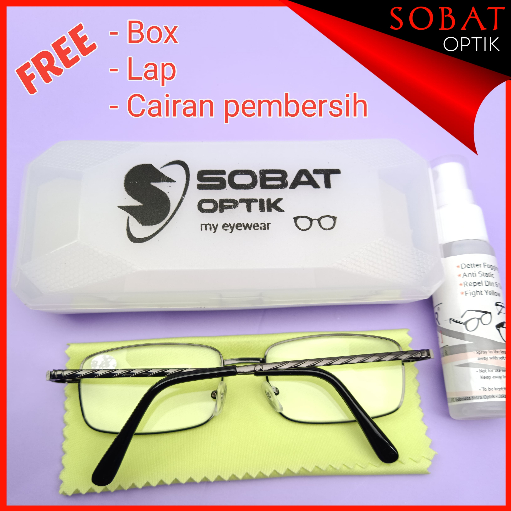 kacamata baca bahan metal ukuran +1.00 sampai +3.00