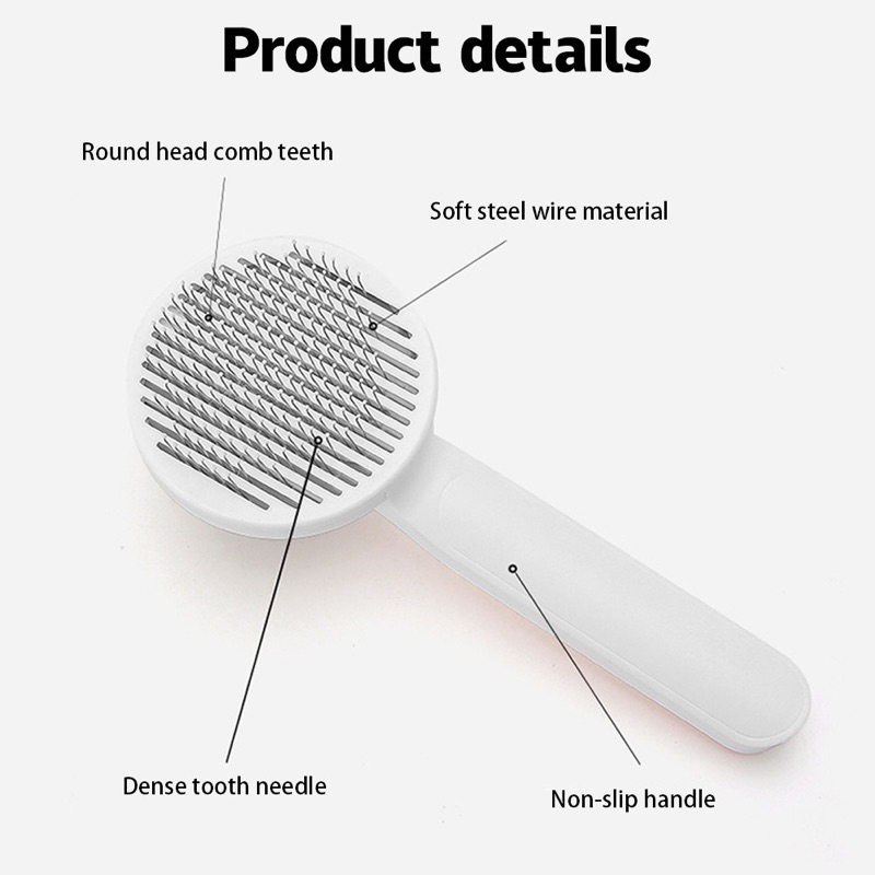 SISIR KUCING ANJING PENCET TOMBOL Pet Brush Sisir Anabul Pet Grooming Comb Brush Sisir Hewan