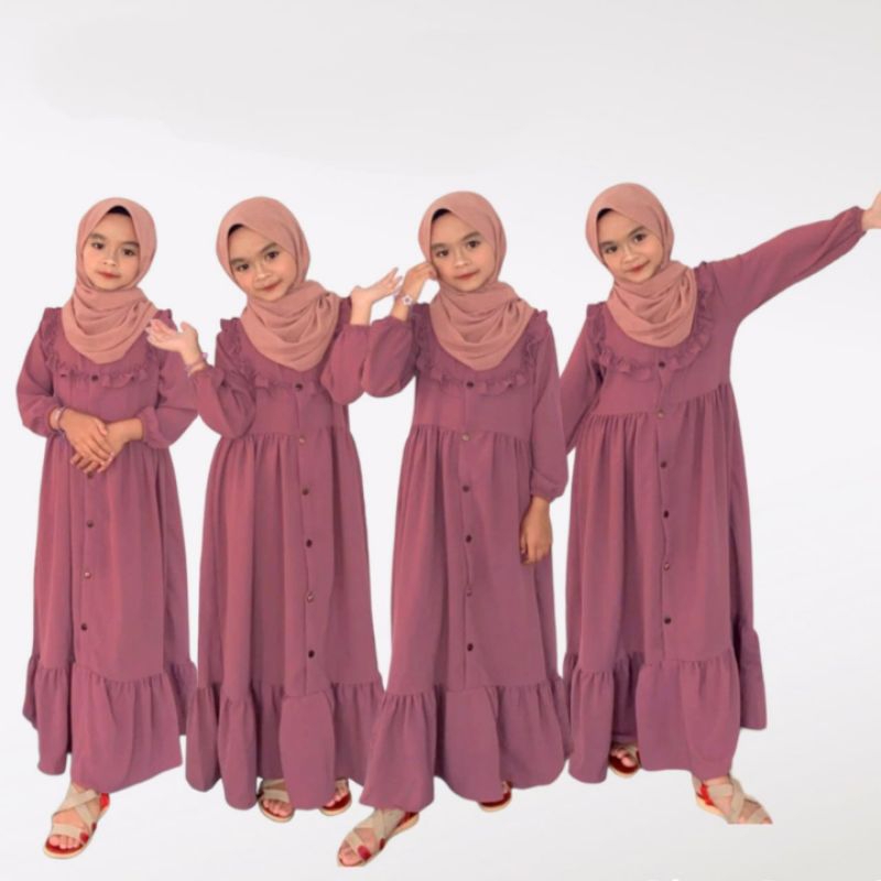 Gamis Anak Crinkle Airflow / Busana Muslim anak Perempuan / Dress anak Crinkle Airflow