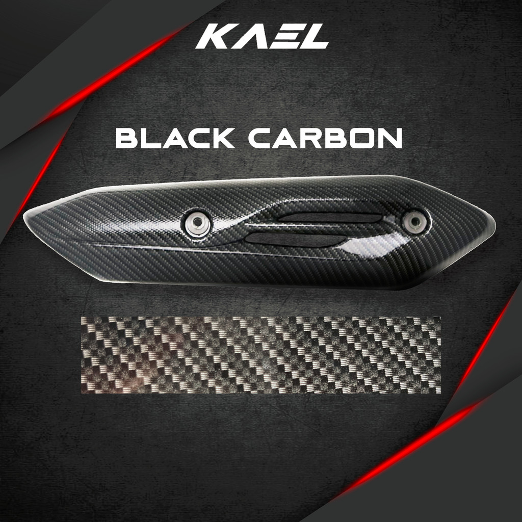 Pelindung Knalpot Genio Hitam Cover Muffler Exhaust Tutup Penutup Tameng Kenalpot  Black Light Carbon Black Carbon Premium