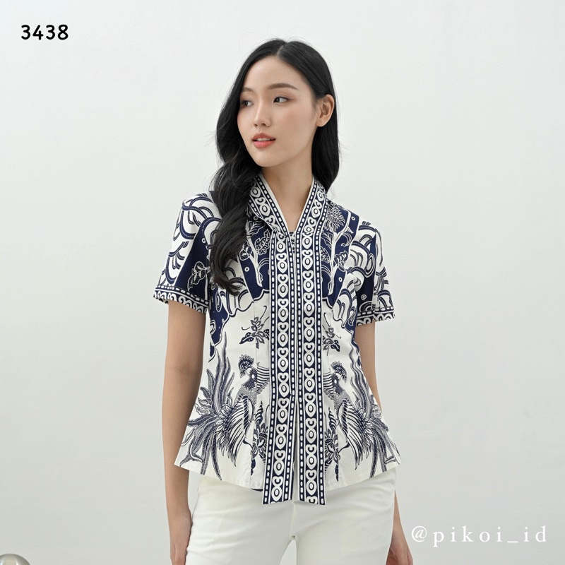 Baju batik wanita / atasan batik cewek / seragam batik kantor / blouse katun batik modern 292 pendek