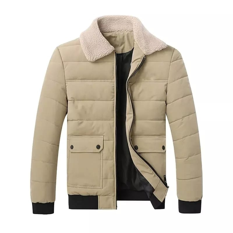 Jaket Winter Pria Kerah Bulu Domba Big Size