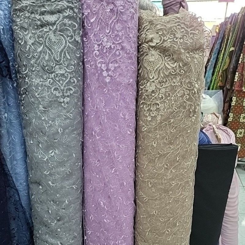 kain tile mutiara gliter &quot;25&quot; murah. warna pd foto