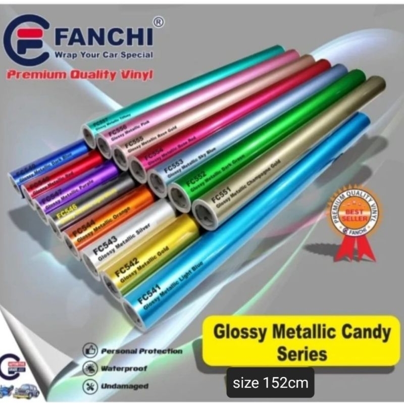 152cm Sticker Fanchi Glossy Metallic Candy SERIES Premium Wrap 152cm