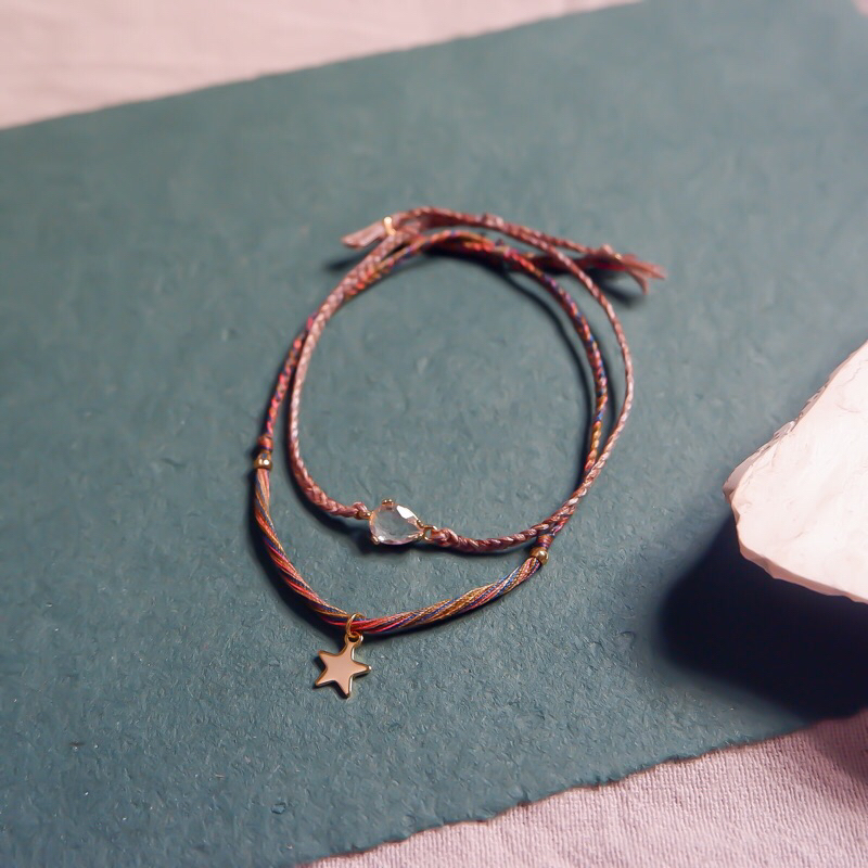 Gelang Tali Gypsy Boho 1 Set Star Gold Allside