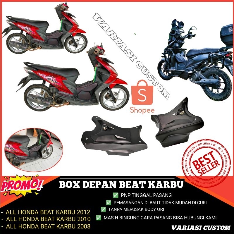 AKSESORIS BOX DEPAN TENGAH BEAT KARBU MODIFIKASI VARIASI CUSTOM