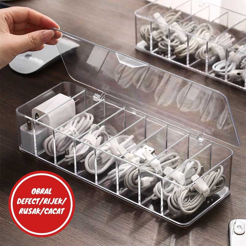 [OBRAL RIJEK] Kotak Kabel Organizer Cable Storage 8 Slot with Cover - BN-2046