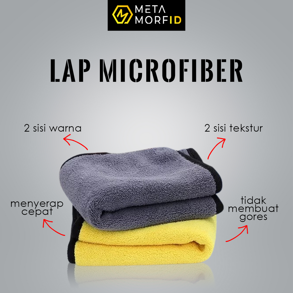 Metamorfid Kain Lap Microfiber Premium Serbaguna 350gsm