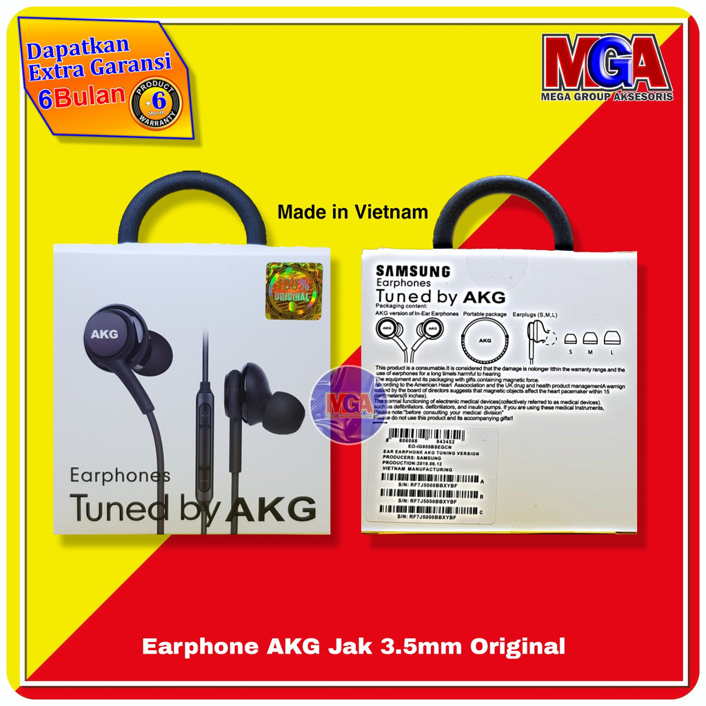Earphone Headset Tuned by AKG Original Jak 3.5mm made in vietnam
