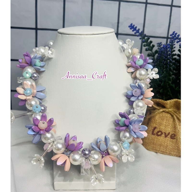 Kalung Mutiara Crystal | Kalung Hijab/Non Hijab| Kalung Mutiara| Neacklace Beads/Pearl/Crystal Premi