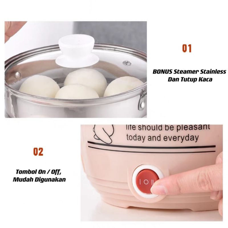 Panci Listrik Lapisan Keramik / Multifungsi Elektrik Fry Pan / Panci Electric⭐Super8⭐