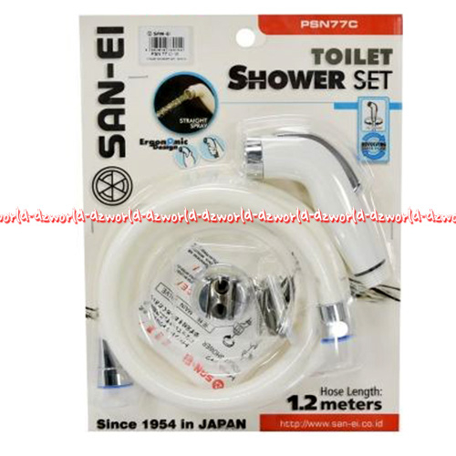 San-Ei Toilet Shower Set PSN77C Kran Cebok Dengan Selang Panjang Selang 1.2meters Keran Untuk Toilet San Ei Sanei Warna Putih