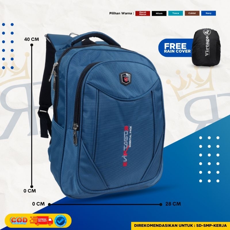 Tas Ransel Virtago/Tas Sekolah Virtago Untuk SD-SMP/Tas Laptop/Tas Untuk Kerja