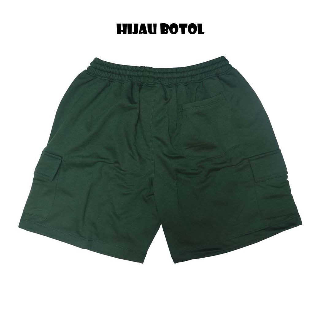 TDE/SHORT CARGO/CELANA PENDEK/UNISEX/PRIA/WANITA/CARGO/HIJAU BOTOL