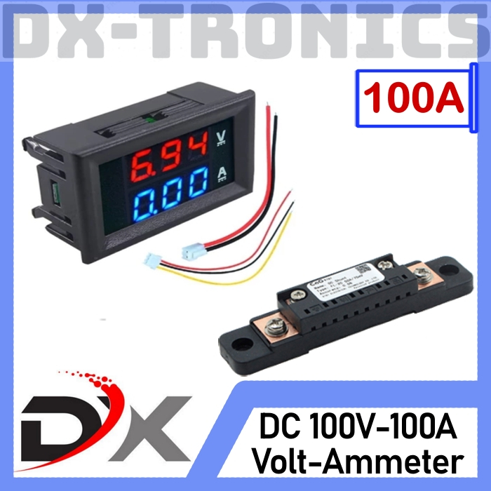 Combo Ampere meter + Voltmeter Digital 0-100v 100A Ammeter + Shunt