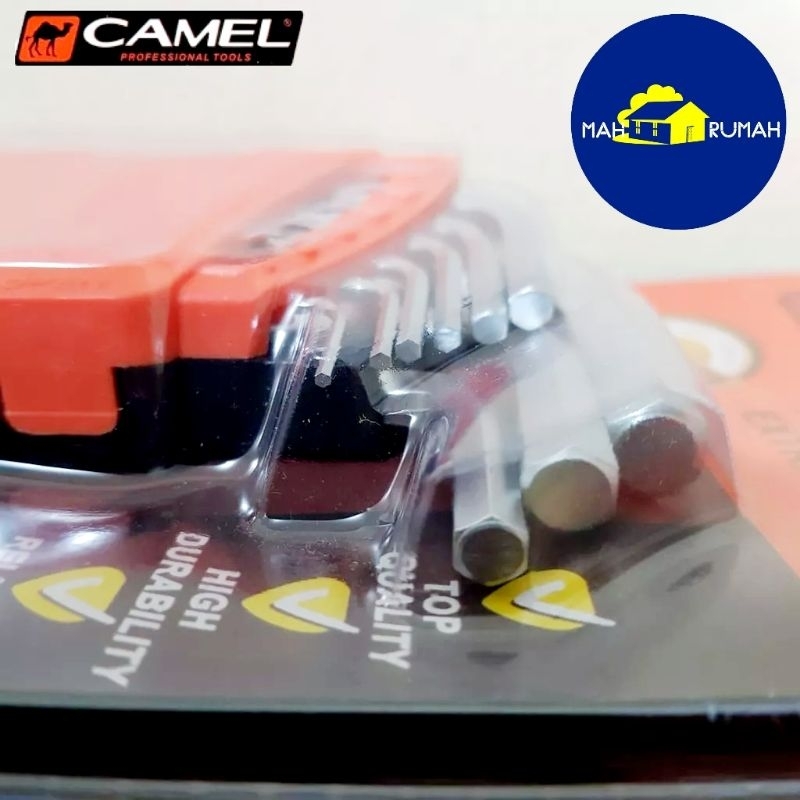 Kunci L Panjang SEGI BALLPOINT BOLPOIN 9pcs Set - LONG HEX BALL KEY CAMEL