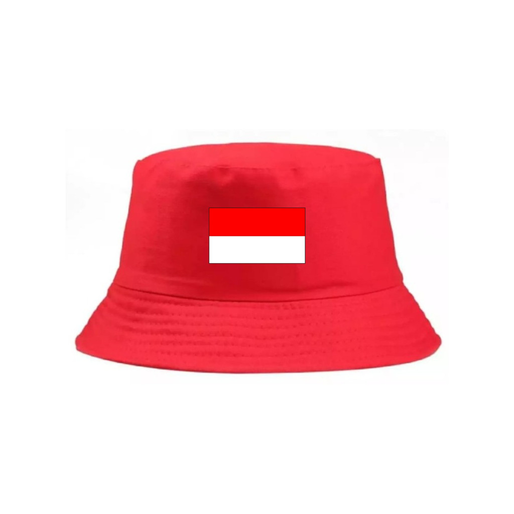 Topi BUCKET Buket Hat Cap Distro Bendera merah putih indonesia raya