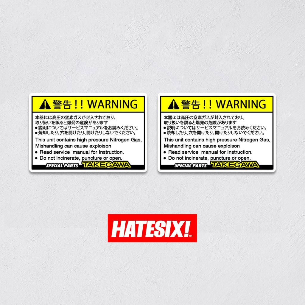 Sticker Decal Shock Takegawa Special Part Hatesix