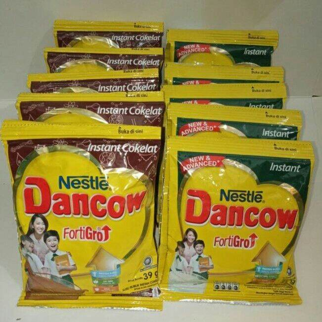 Dancow sachet /susu Dancow 1 Renceng 10 sachet Coklat 39 gr dan putih 27 gr