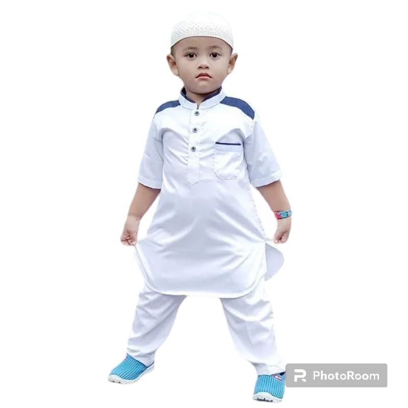 setelan kurta anak baju Koko kurta anak laki-laki fashion muslim lengan pendek dan panjang