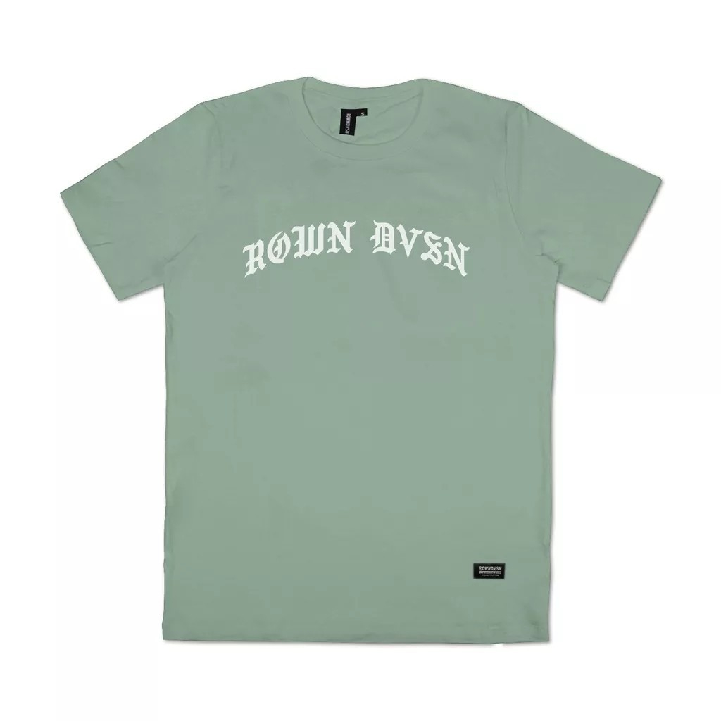 Rown Division Official T-shirt Hijau Mint - Rowndvsn Kaos White Text Hijau Mint