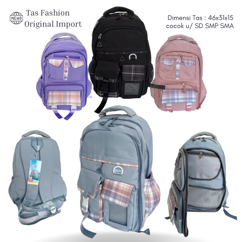 TAS SEKOLAH ANAK PEREMPUAN FASHION KOREA BISA DIBUKA BAGIAN DEPAN UNTUK SD SMP SMA