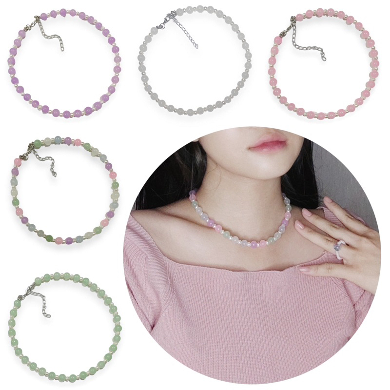 Arsila Water Beads Pearl Korean Necklace Kalung Choker Mutiara Korea