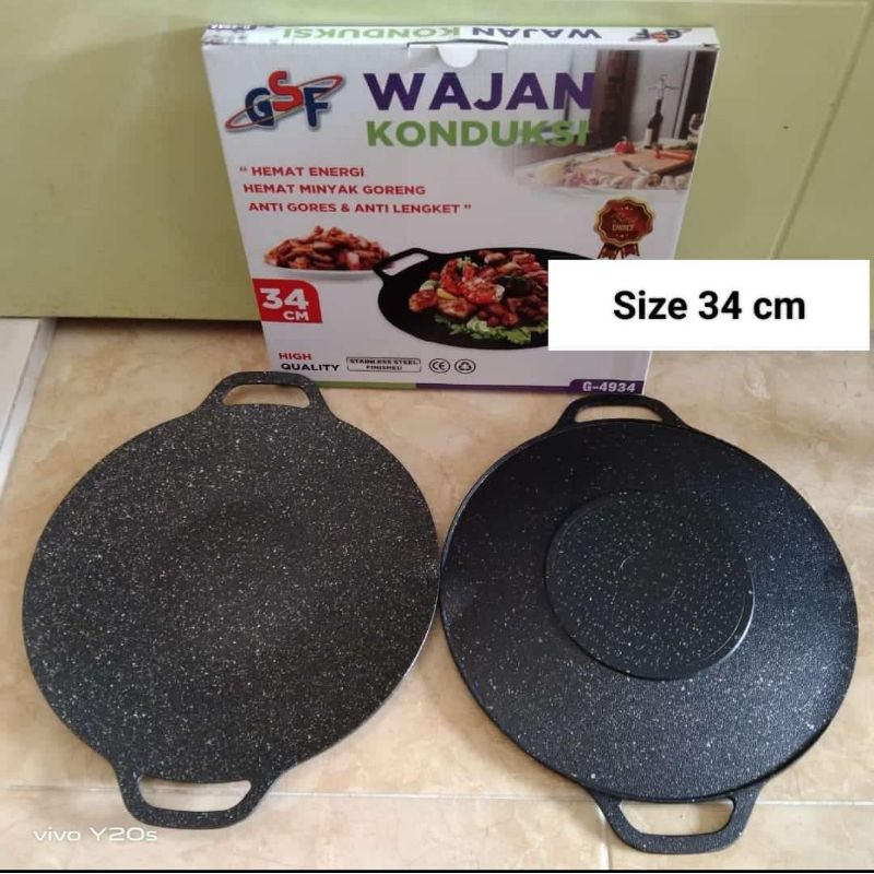 Wajan konduksi anti lengket merek GSF 34CM / wajan panggangan