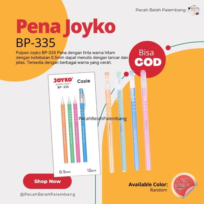 

Pena Pulpen Joyko BP-336 My Pastel Tinta warna Hitam