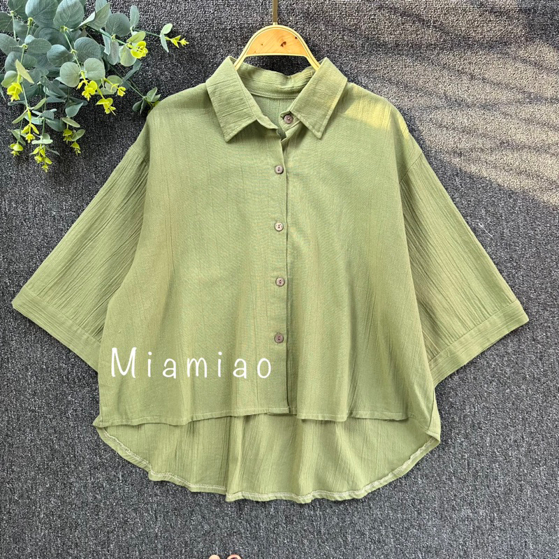 Blouse Wanita Linen / Kemeja Casual Allsize