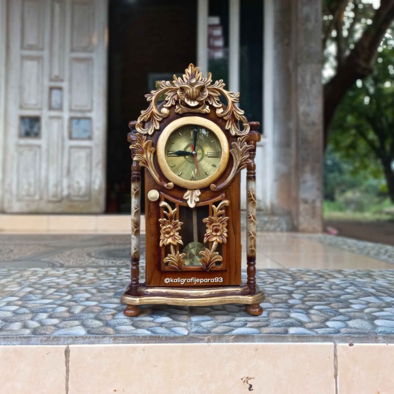Lemari Jam Dinding Kayu Jati, Jam Meja Kayu Unik
