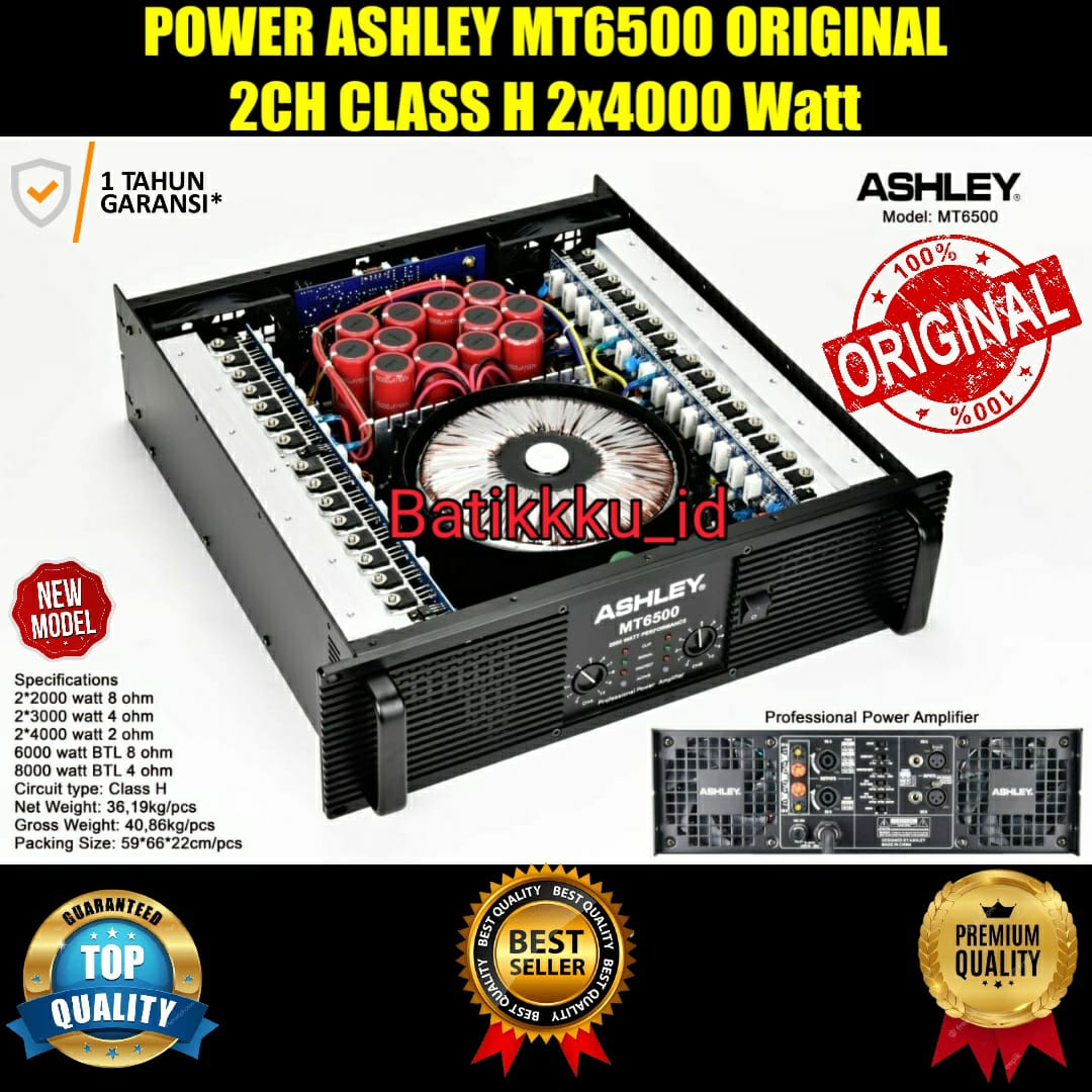 POWER ASHLEY MT 6500 MT6500 2CH ORIGINAL CLASS H 2x4000 WATT IC FULL MAKRO AMPLIFIER