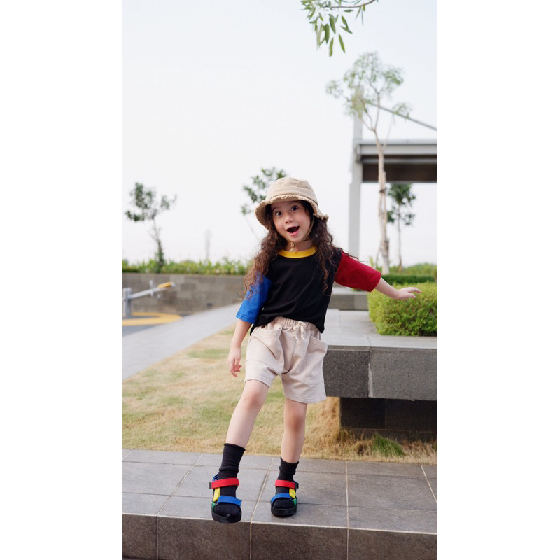 LINSKY BABY - Mario Set Setelan Anak Unisex Colorblock