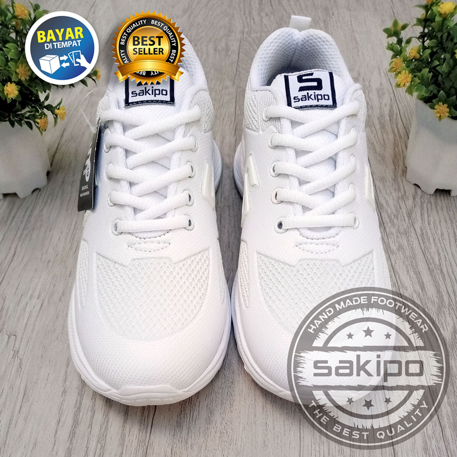 PROMO 6.6 !! SEPATU OLAHRAGA LARI PUTIH / SEPATU OLAHRAGA OUTDOOR PRIA WANITA / SEPATU LARI JOGGING / SEPATU SENAM FITNES DAN GYM PUTIH / SEPATU GERAK JALAN 17 AGUSTUS KEMERDEKAAN / SAKIPO