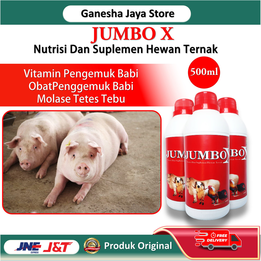 Jumbo X Nutrisi Dan Suplemen Hewan Ternak Vitamin Penggemuk Ternak Babi Molase Tetes Tebu Murni -Vit