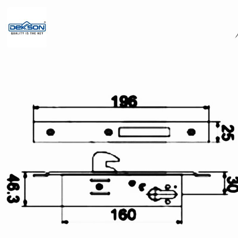 Kunci Pintu Sliding Aluminium Kait/Hook Besar Dekkson KC DKS 87130