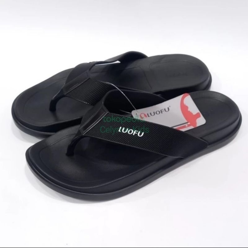 Sandal Jepit Pria Karet Luofu Import/Sandal Anti Slip Nyaman Keren