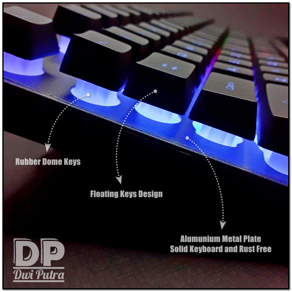 KEYBOARD IMPERION SLEDGEHAMMER 7 KG-S07C // RGB LED TKL 87 FLOATING KEYS GAMING OFFICE MULTIMEDIA // KGS07C LAPTOP PC KOMPUTER ANDROID TEN KEY LESS