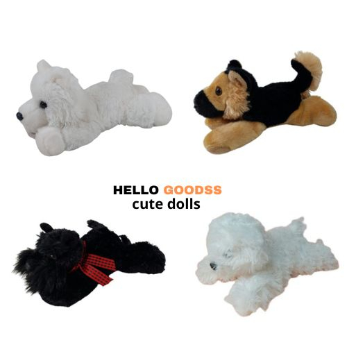 BONEKA ANJING HUSKY PUTIH / POODLE PUTIH / GERMAN SHEPHERD - UKURAN S ( COCOK UNTUK HADIAH MAINAN AN