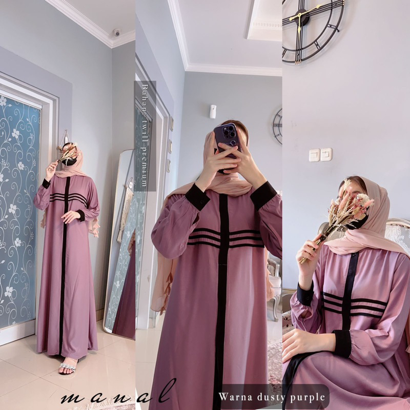 Daster Arab Fairuz MANAL Maxi Dress Gamis Twill Premium Ori