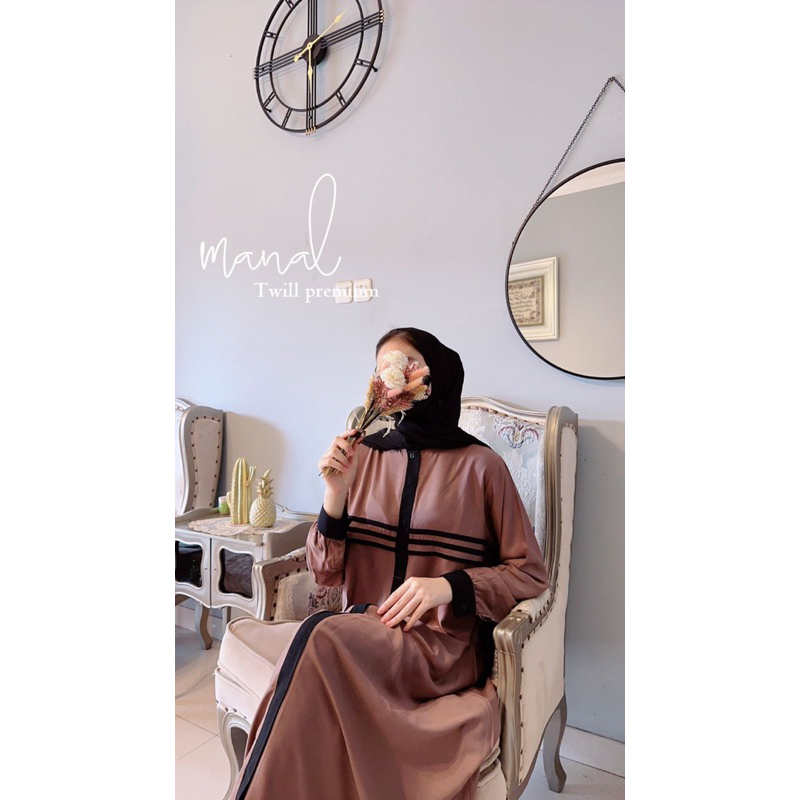 Daster Arab Fairuz MANAL Maxi Dress Gamis Twill Premium Ori