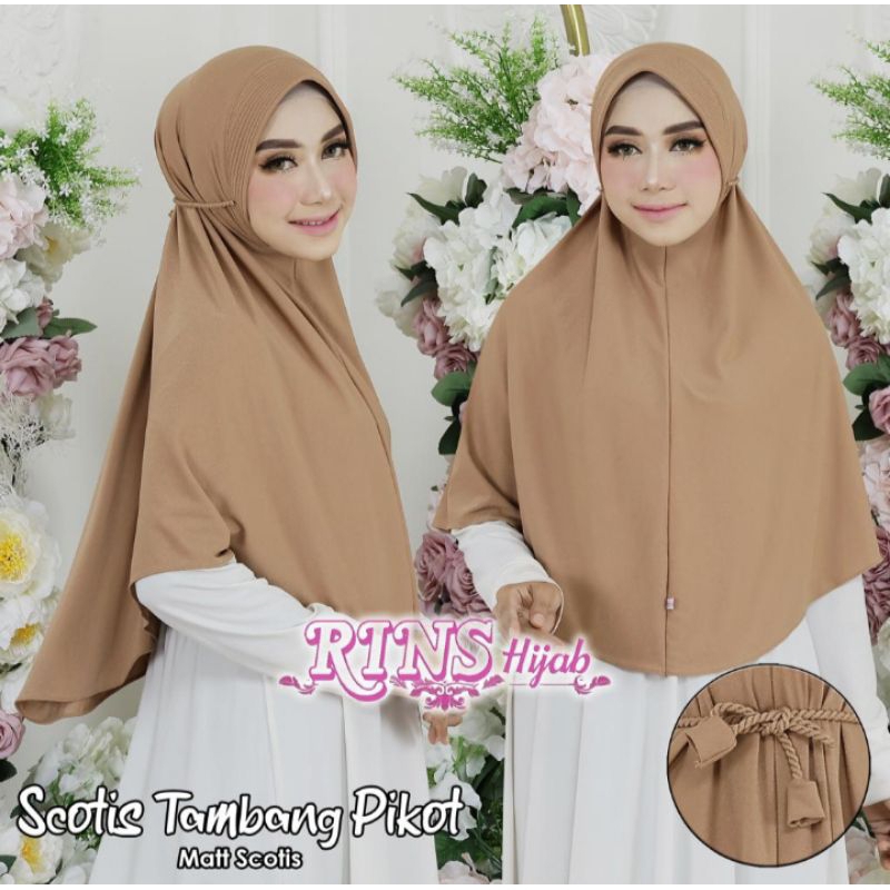 HIJAB INSTAN/BERGO BAHAN AIRIS/SKOTIS / MODEL TALI TAMBANG POLOS/BERGO SCOTIS AIRIS