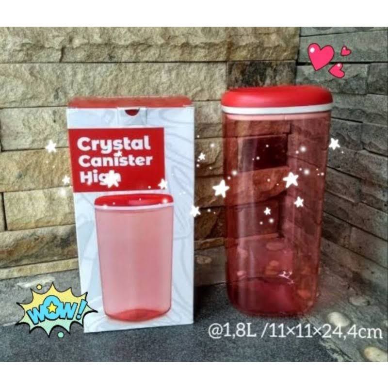 Crystal Canister High Tupperware - Red